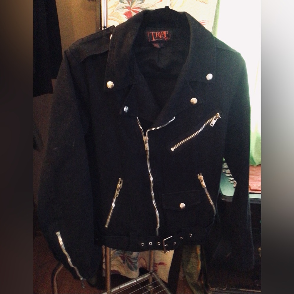 Vintage Tripp NYC thick cotton Mens biker Moto jacket